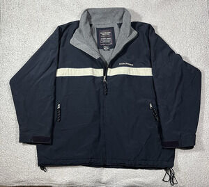 Abercrombie Fitch Jacket Mens L Blue Full Zip Fleece Lined Nylon Vintage Y2K